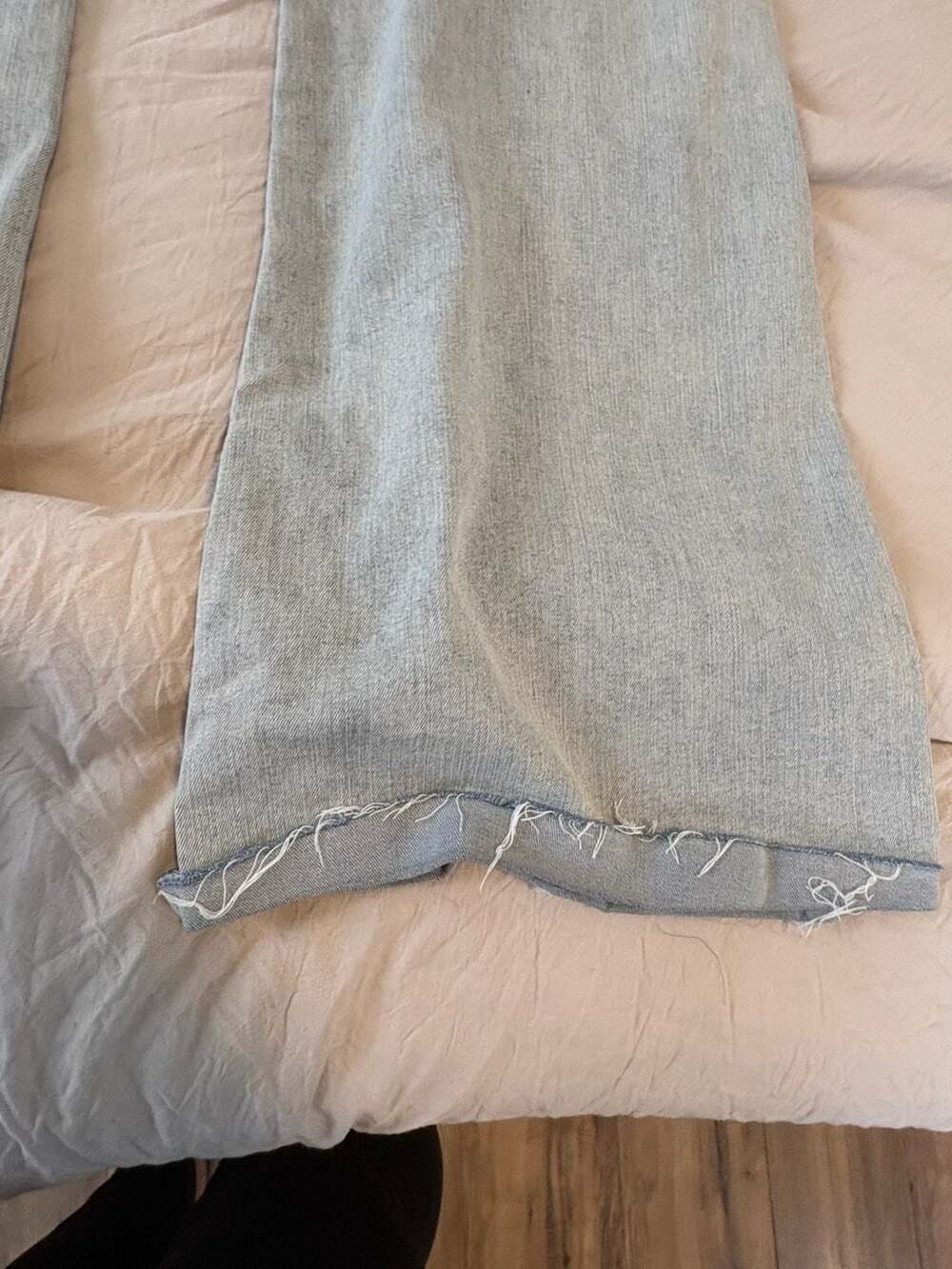 Wild Fable Light Blue High Rise Ruched Flare Jeans - Picture 10 of 16